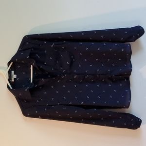Papaya Button Down Anchor Shirt Navy Size M